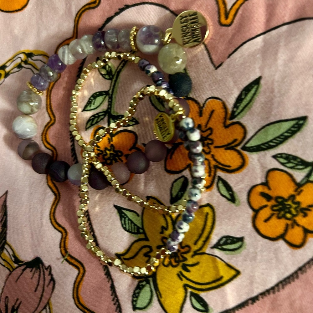 Kinsley Armelle amethyst beaded bracelets never worn - Picture 3 of 6
